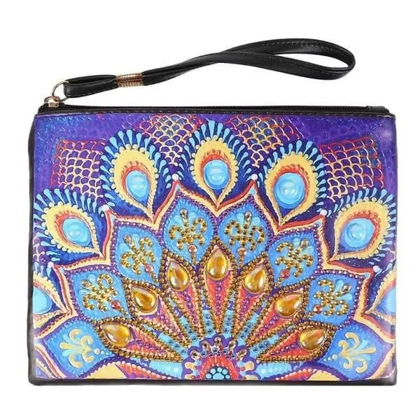 Diamond Painting Wrist Bag Blue Peacock