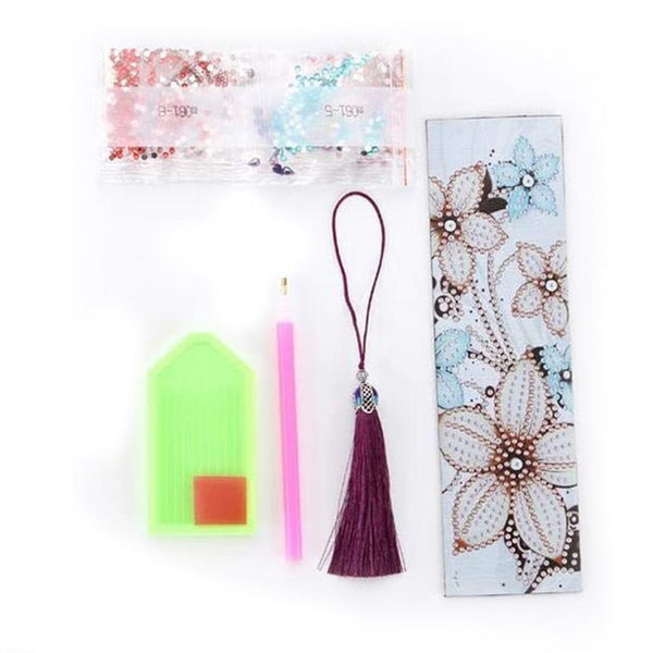 Diamond Painting Bookmark Red Flowers