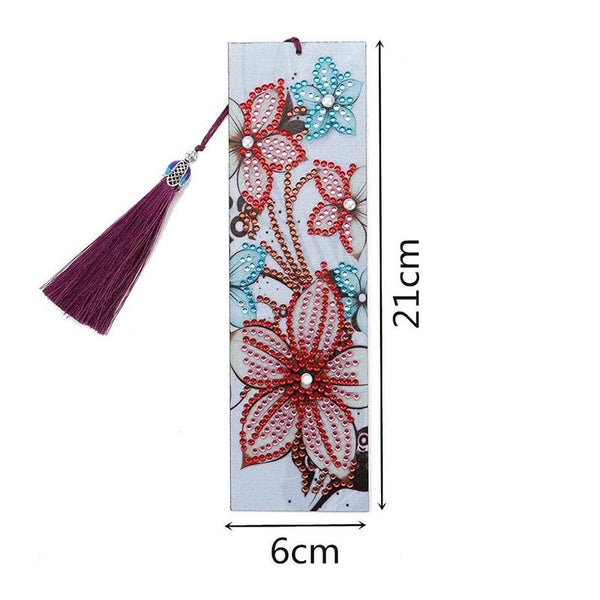 Diamond Painting Bookmark Red Flowers