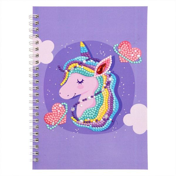 Diamond Painting Notebook Unicorn purple