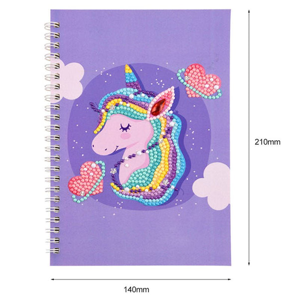 Diamond Painting Notebook Unicorn purple