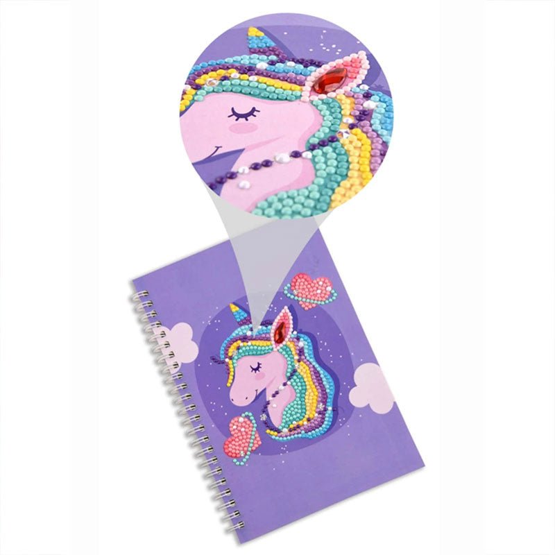 Diamond Painting Notebook Unicorn purple
