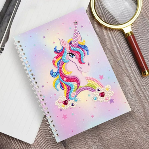 Diamond Painting Notebook Unicorn Pink