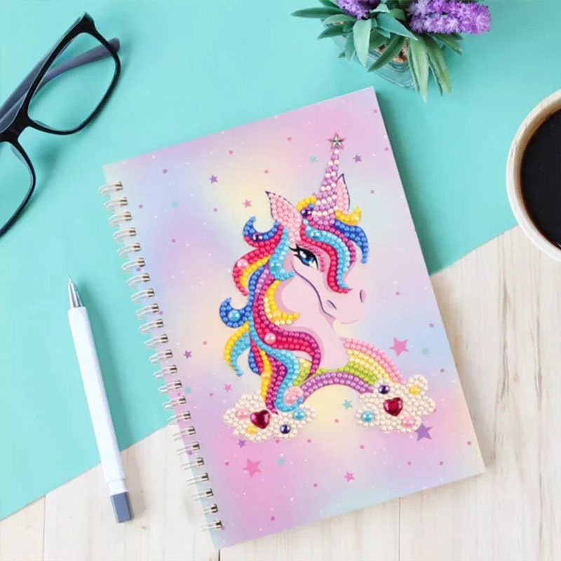 Diamond Painting Notebook Unicorn Pink
