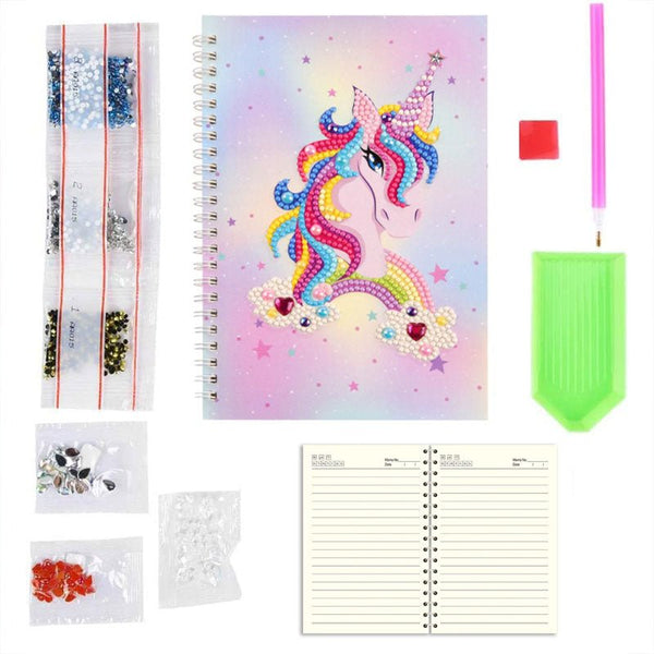 Diamond Painting Notebook Unicorn Pink