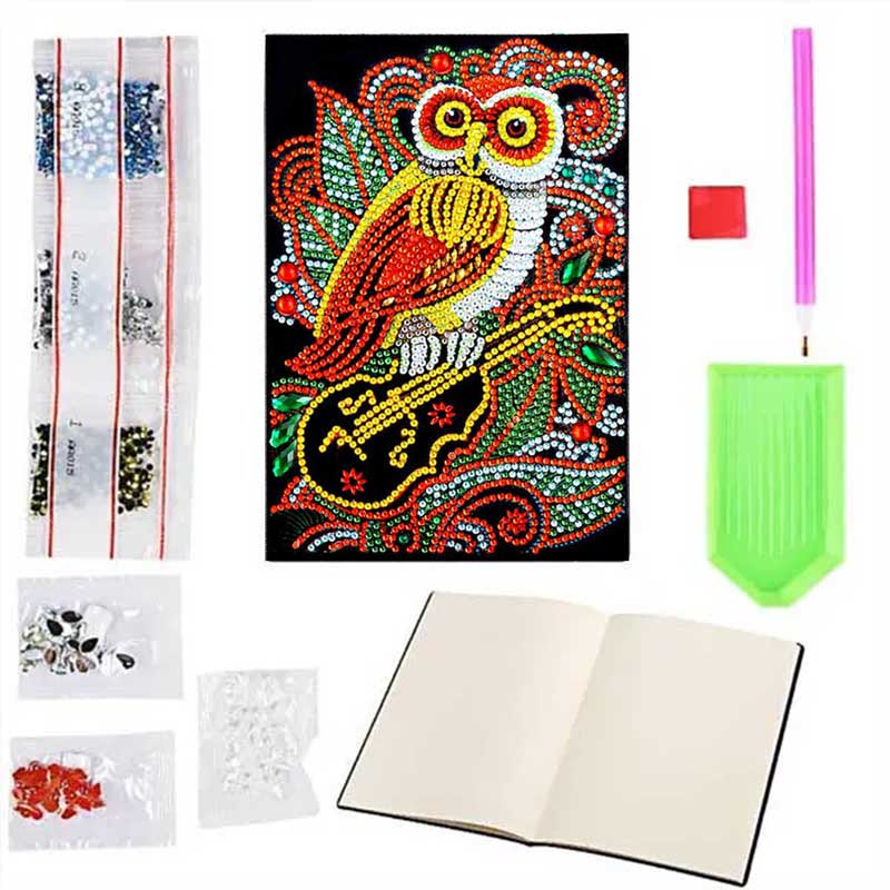 Diamond Painting Notebook Owl with Violin