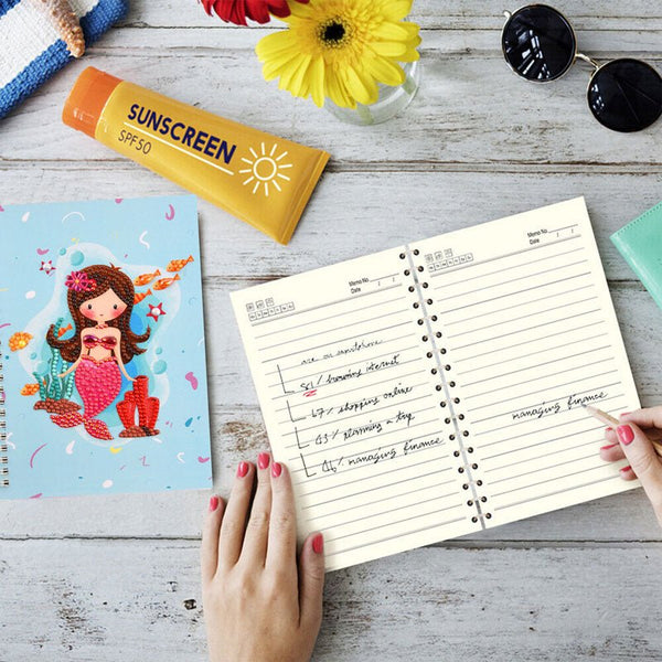 Diamond Painting Notebook Mermaid Light Blue