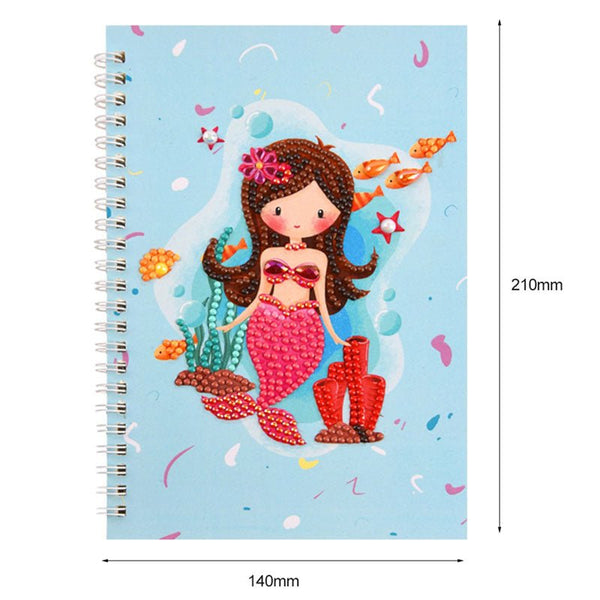 Diamond Painting Notebook Mermaid Light Blue