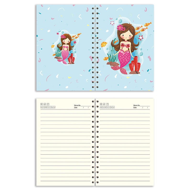 Diamond Painting Notebook Mermaid Light Blue