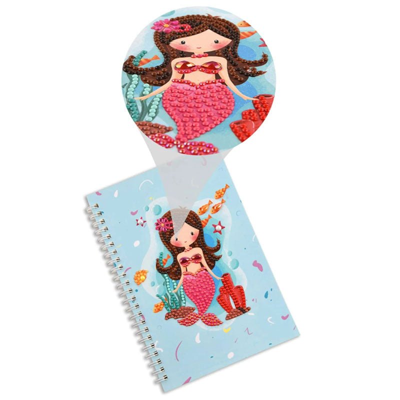 Diamond Painting Notebook Mermaid Light Blue