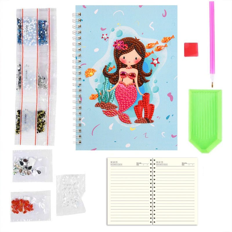 Diamond Painting Notebook Mermaid Light Blue