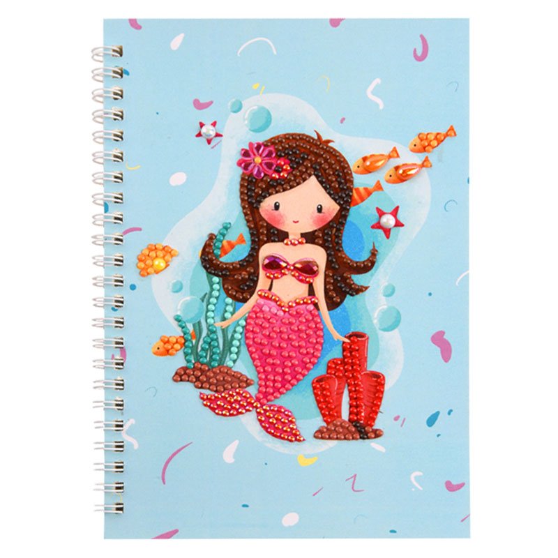 Diamond Painting Notebook Mermaid Light Blue