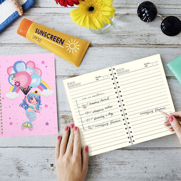 Diamond Painting Notebook Mermaid with Balloons