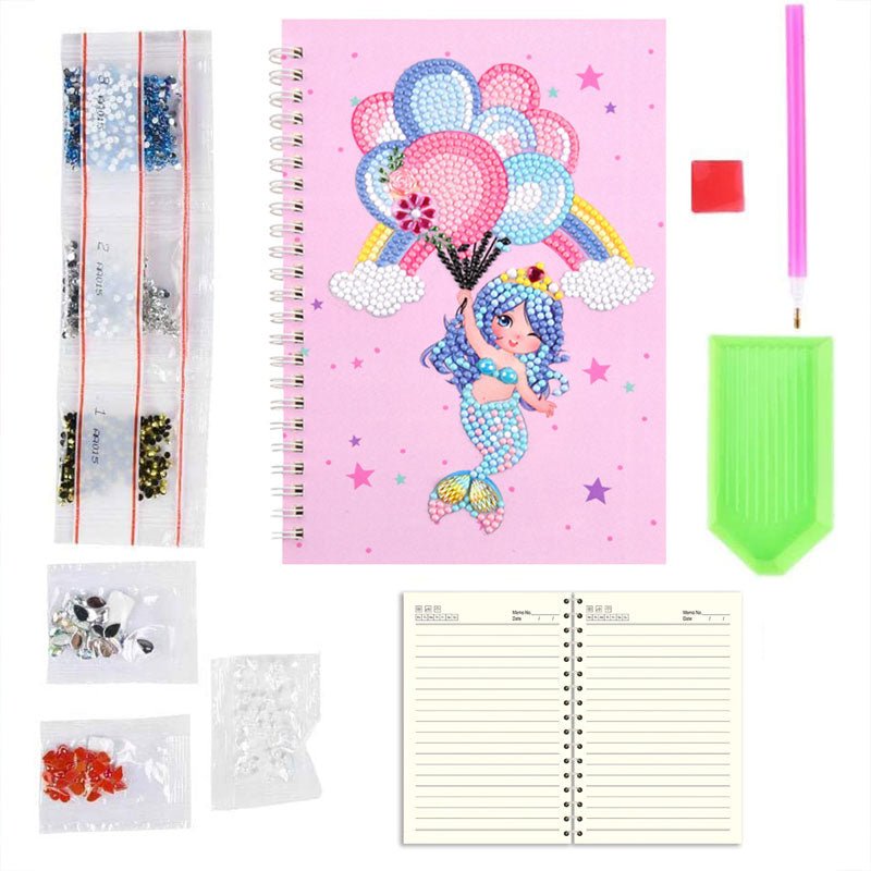 Diamond Painting Notebook Mermaid with Balloons