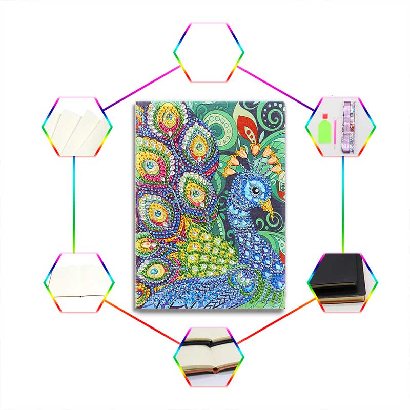 Diamond Painting Notebook Peacock