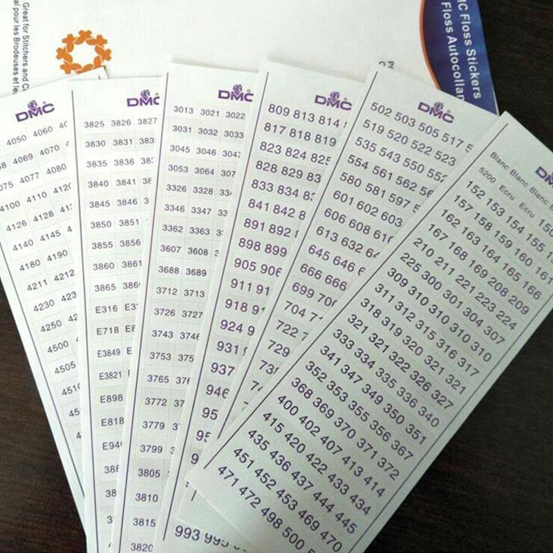 Diamond Painting Premium Labels with all 630 DMC numbers