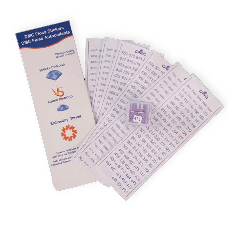 Diamond Painting Premium Labels with all 630 DMC numbers