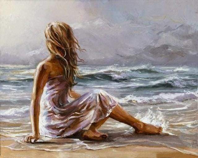 Paint by numbers - Girl on the Beach – Figured'Art