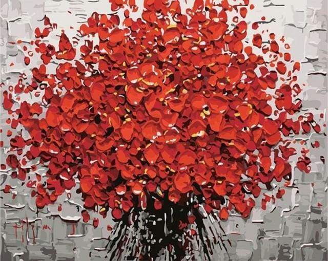 Paint by numbers - Abstract Red Flowers – Figured'Art