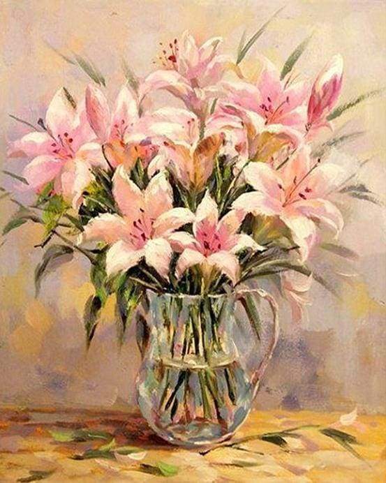 flower painting lily Paint by numbers