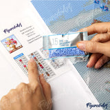 Diamond Painting Framed - Reference number to Color Guide - Polar Northern Lights