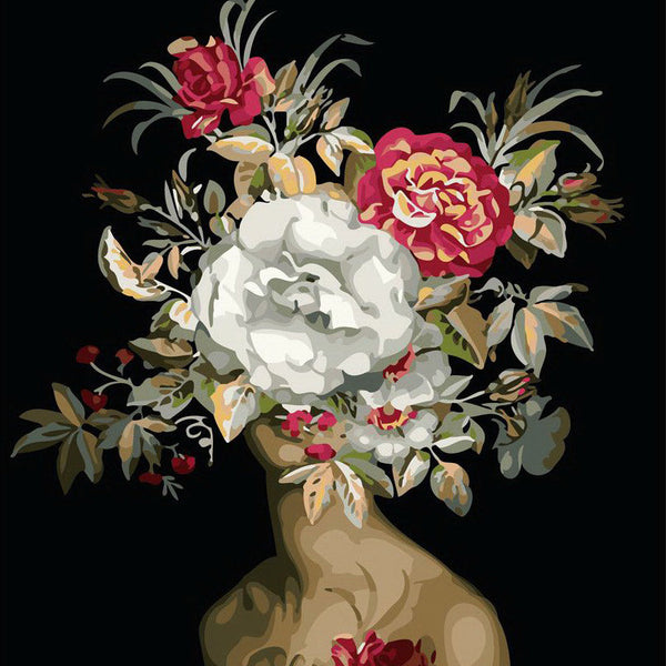 Woman and Explosion of Flowers