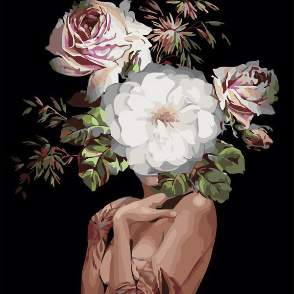 Woman and Face of Flowers