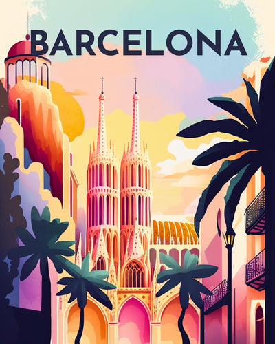 Diamond Painting - Travel Poster Barcelona