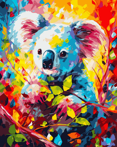 Paint by numbers kit Colorful Abstract Koala Figured'Art