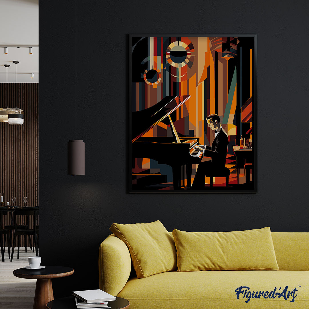 Paint By Numbers For Adults - Art Deco Man Playing Piano – Figured'art