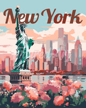 Load image into Gallery viewer, Paint by numbers kit Travel Poster New York in Bloom Figured&#39;Art