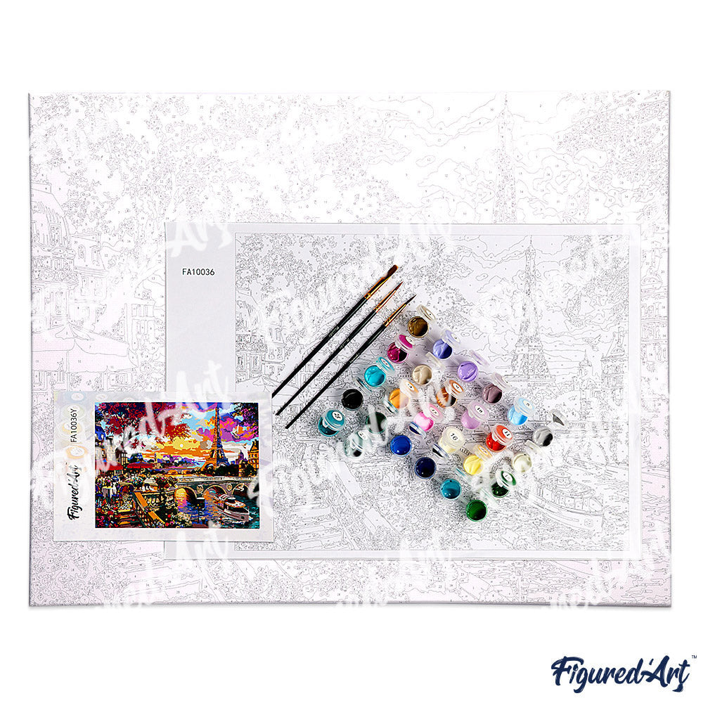 Figured'Art Mini Paint by Numbers Kit for Adults with Frame Travel