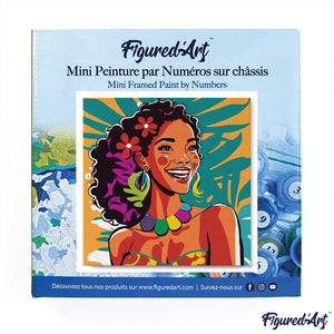 Mini Paint by numbers 8"x8" framed - Islander Beauty Pop Art