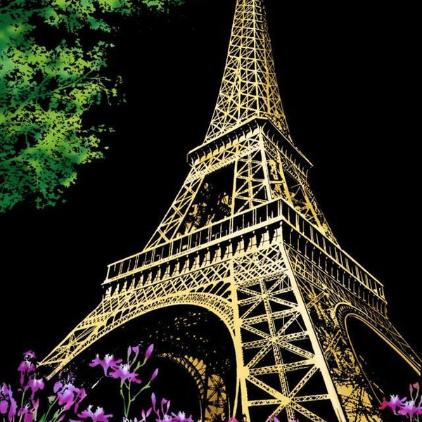Scratch Painting - Eiffel Tower in Paris