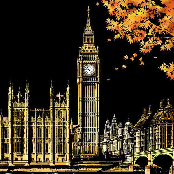 Scratch Painting - Big Ben in London