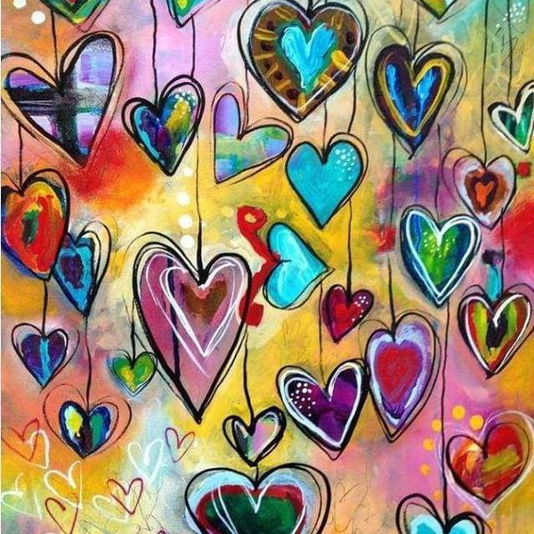 Diamond Painting Framed - Hearts