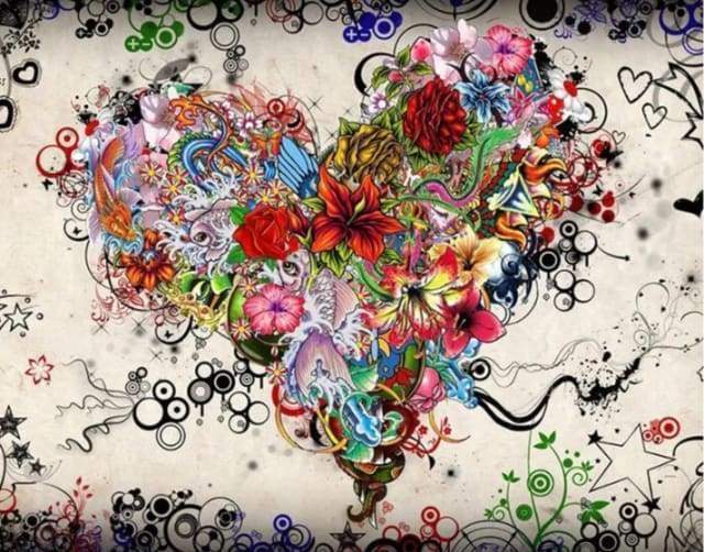 Diamond Painting Framed - Heart Graffiti