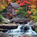 Diamond Painting Framed - Mountain Cabin and Cascade