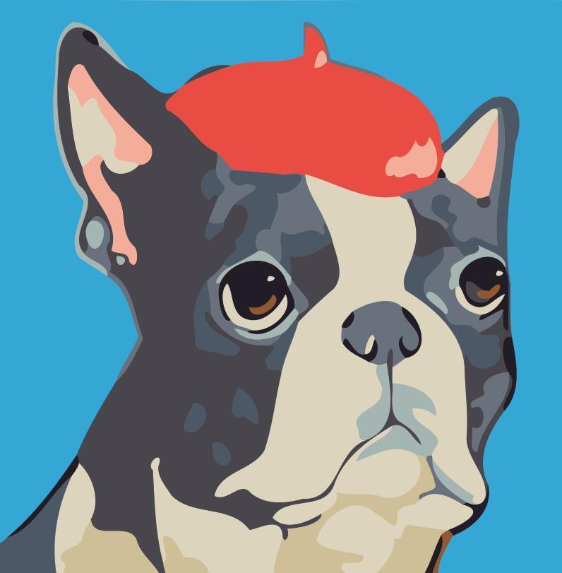 Paint by numbers | Children Painting kit Dog with Red Hat | kids easy | Figured'Art