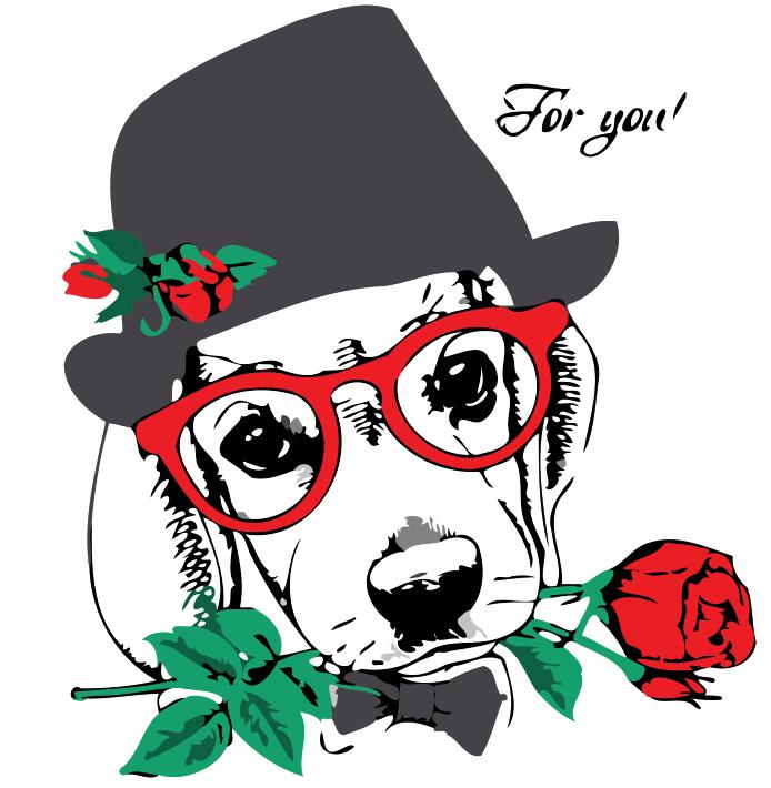 Paint by numbers | Children Painting kit Romantic dog | kids easy | Figured'Art