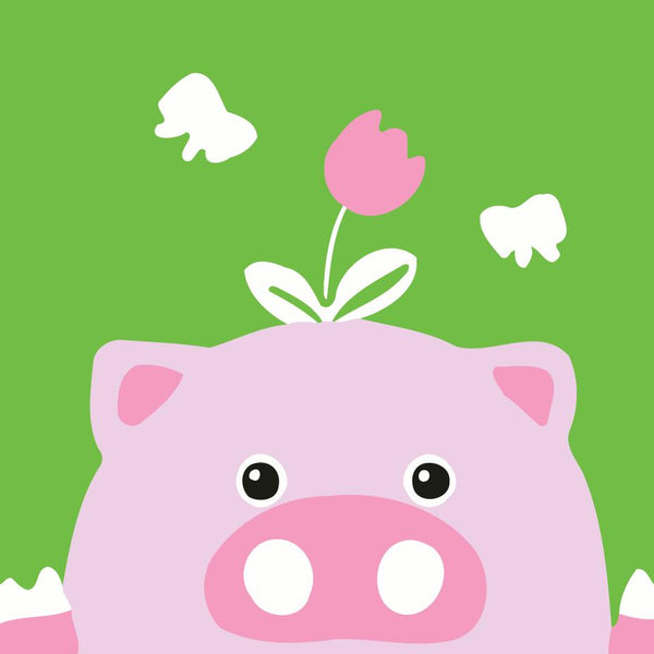 Paint by numbers | Children Painting kit Pig and flower | kids easy | Figured'Art