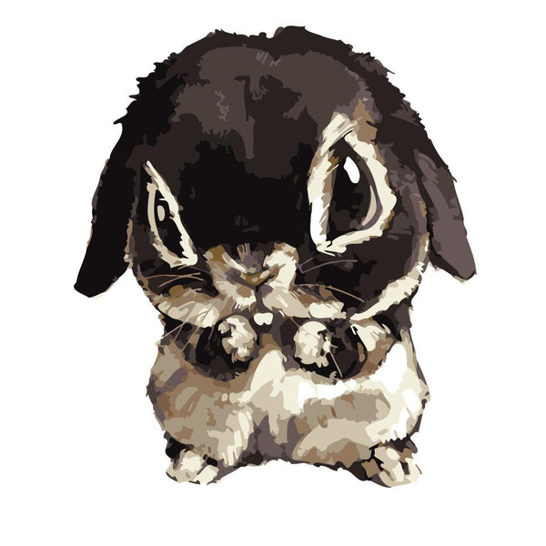 Paint by numbers | Children Painting kit Rabbit with black head | kids intermediate | Figured'Art