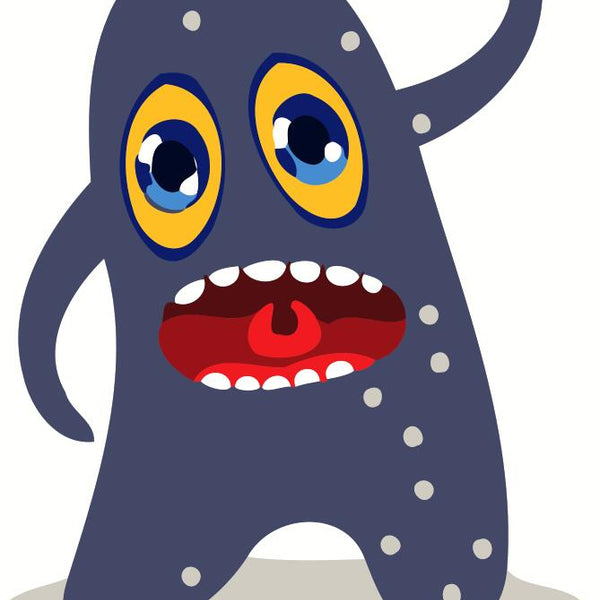 Paint by numbers | Children Painting kit Gray Monster | kids easy | Figured'Art