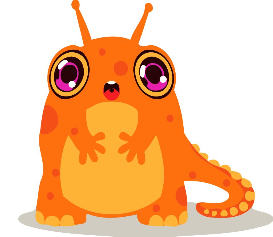 Paint by numbers | Children Painting kit Orange Monster | kids easy | Figured'Art