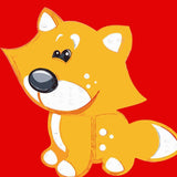Paint by numbers | Children Painting kit Little fox and red background | kids easy | Figured'Art