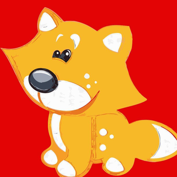 Paint by numbers | Children Painting kit Little fox and red background | kids easy | Figured'Art