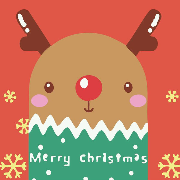 Paint by numbers | Children Painting kit Little Christmas Reindeer with red nose | kids easy | Figured'Art