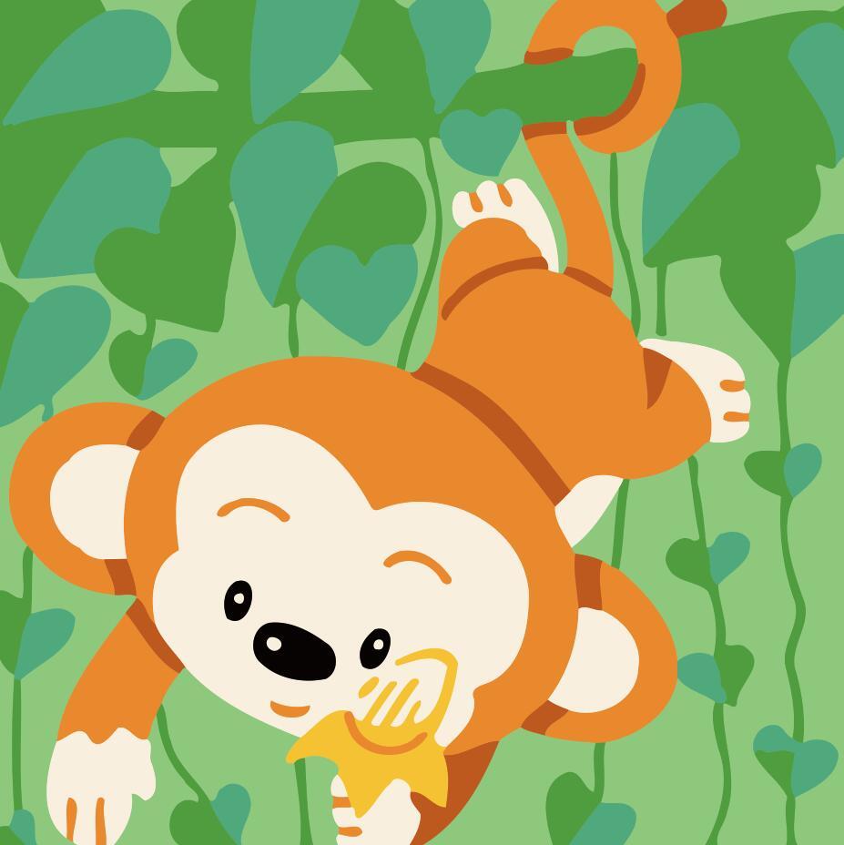Paint by numbers | Children Painting kit Monkey | kids easy | Figured'Art