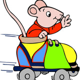 Paint by numbers | Children Painting kit Mouse driving a car | kids easy | Figured'Art