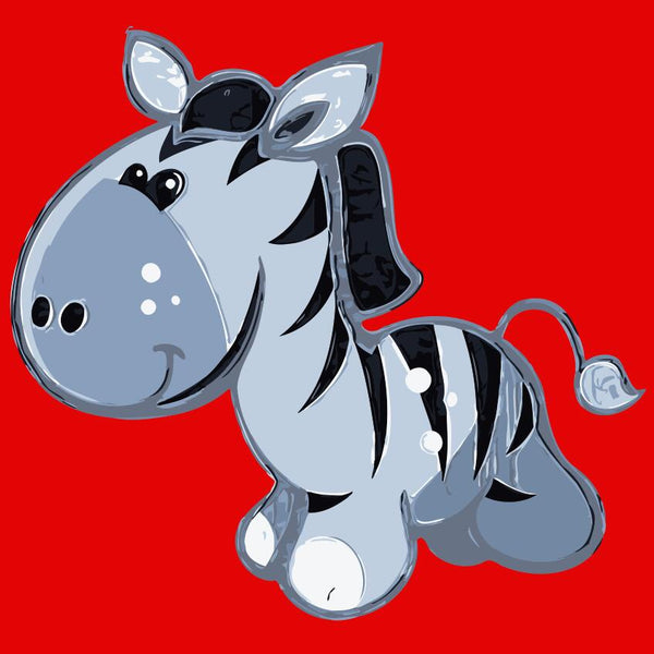 Paint by numbers | Children Painting kit Gray Zebra | kids easy | Figured'Art
